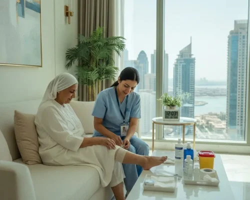 à Dubaï Traitement des plaies à domicile