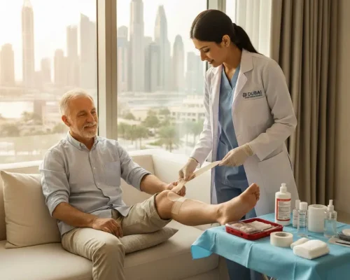 إزالة الغرز وتضميد الجروح في دبي – في المنزل