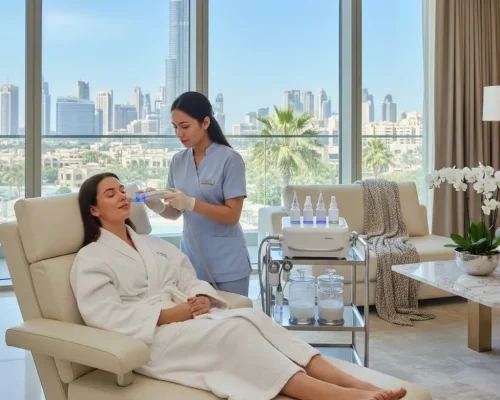 घर पर हाइड्रा फेशियल सेवा – दुबई